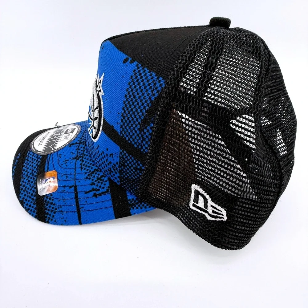 Orlando Magic Hat Cap New Era NBA 9FORTY Trucker Men‎ Adjustable Blue Black NWT